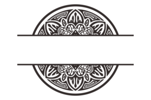 Rahmenrand aus schwarzem Mandala-Ornament png