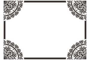 Black Mandala Ornament Frame Border png