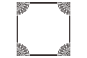 bordure de cadre ornement mandala noir png