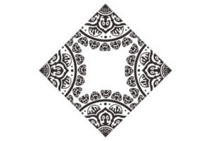 borda de moldura de ornamento de mandala preta png