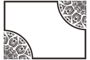 bordure de cadre ornement mandala noir png