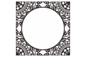 Black Mandala Ornament Frame Border png