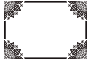 borda de moldura de ornamento de mandala preta png