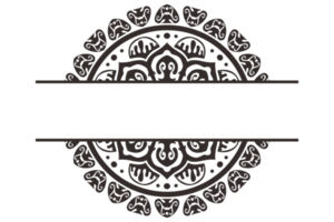 svart mandala prydnad ram gräns png