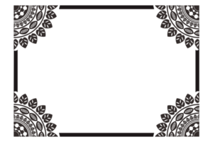 borda de moldura de ornamento de mandala preta png