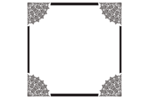 bordure de cadre ornement mandala noir png