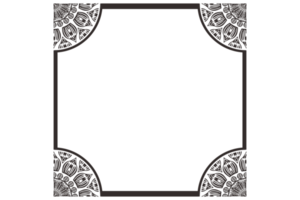 Rahmenrand aus schwarzem Mandala-Ornament png