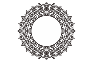 borda de moldura de ornamento de mandala preta png