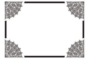 bordure de cadre ornement mandala noir png