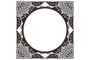 Black Mandala Ornament Frame Border png