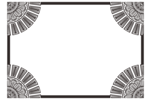 bordure de cadre ornement mandala noir png