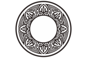 svart mandala prydnad ram gräns png