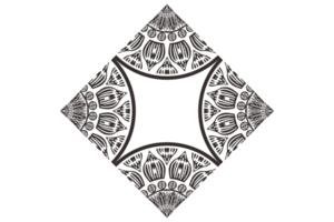 Rahmenrand aus schwarzem Mandala-Ornament png