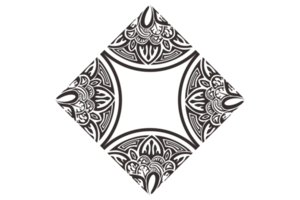 borda de moldura de ornamento de mandala preta png