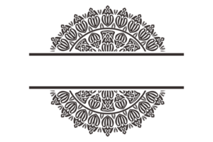 borde de marco de adorno de mandala negro png