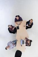 aerial view of business people group on meeting photo