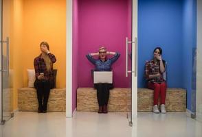 group of business people in creative working  space photo