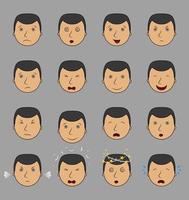 conjunto de emoticonos de hombres de negocios que muestran diferentes expresiones faciales vector