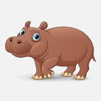 Cute hippo cartoon isolated on white background vector