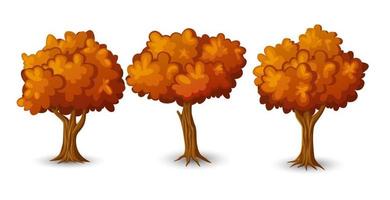 árboles de otoño de dibujos animados vector