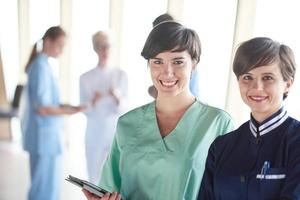 group of medical staff at hospital photo