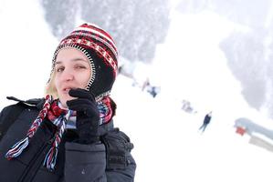 snow girl view photo