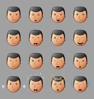 conjunto de emoticonos de hombres de negocios que muestran diferentes expresiones faciales vector