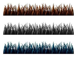 Set of three grass isolated on white background vector