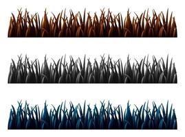 Set of three grass isolated on white background vector