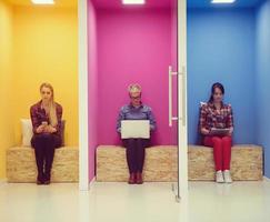 group of business people in creative working  space photo