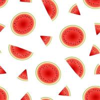 Seamless background with watermelon slices. on white background vector