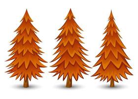 Pine trees set in autumn seasons vector