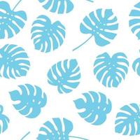 Seamless pattern of monstera leaves Colorful . Tropical leaves of palm tree background vector