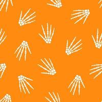 Seamless pattern with human skeleton hand vector