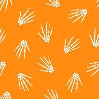 Seamless pattern with human skeleton hand vector