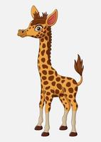 Cute giraffe cartoon isolated on white background vector