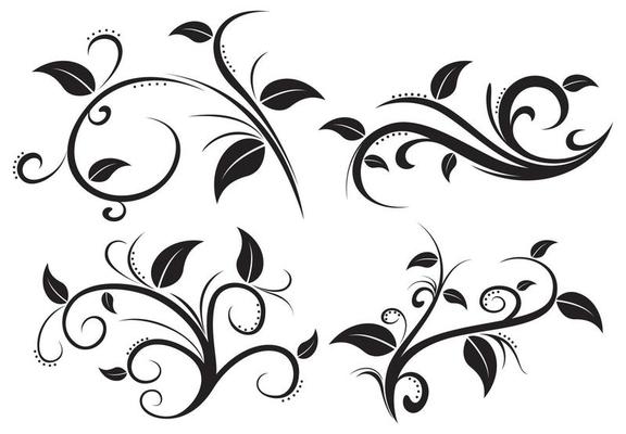 Floral ornament element collection