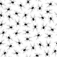 Set of black silhouettes spiders vector