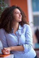 young  business woman at office photo