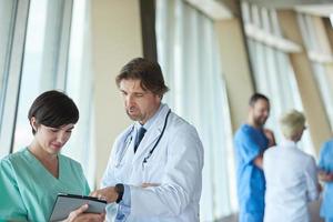 group of medical staff at hospital photo