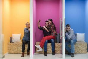 group of business people in creative working  space photo