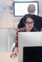 startup business, woman  working on desktop computer photo