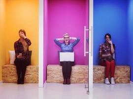 group of business people in creative working  space photo