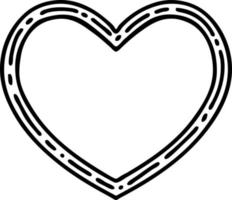 tattoo in black line style of a heart vector