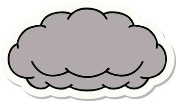 sticker of tattoo in traditional style of a grey cloud vector
