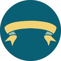 iconic tattoo style image of a banner vector