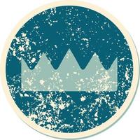 iconic distressed sticker tattoo style image of a crown vector