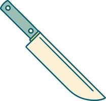 iconic tattoo style image of a knife vector