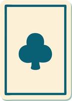 sticker of tattoo in traditional style of the ace of clubs vector