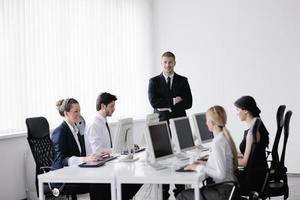 business people group working in customer and help desk office photo